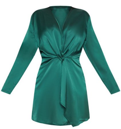 plus sized emerald green satin dress