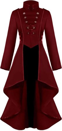Amazon.com: BITSEACOCO Medieval Steampunk Jacket for Women, Vintage Halloween Costumes Gothic Button Corset Tailcoat Tuxedo Uniform (XXX-Large, Red) : Clothing, Shoes & Jewelry