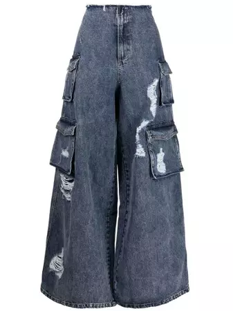 Ground Zero wide-leg Cargo Jeans - Farfetch