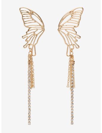 Cosmic Aura Butterfly Wing Chain Earrings | Hot Topic