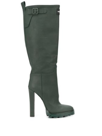Shop green Dsquared2 stiletto-heel knee-high rain boots with Express Delivery - Farfetch