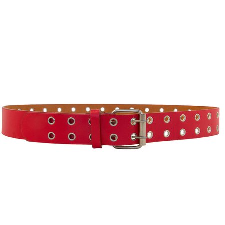 red punk two rows metal holes belt