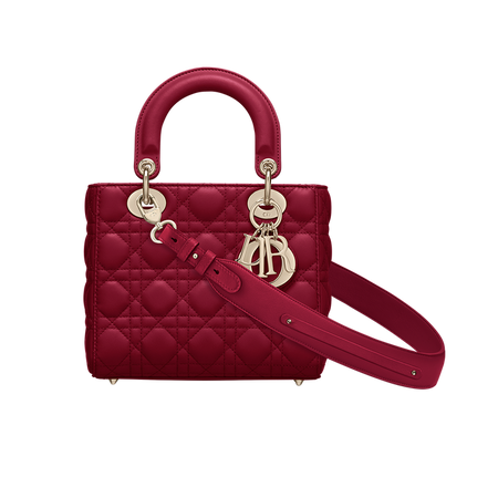 Small Lady Dior My ABCDior Bag Cherry Red Cannage Lambskin | DIOR