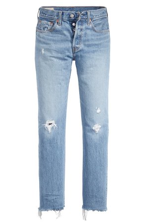 Levi's® 501® High Waist Ripped Fray Hem Skinny Jeans (Truth Unfolds) | Nordstrom