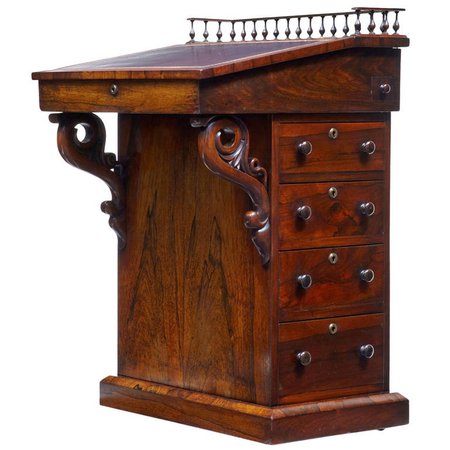 19th Century Regency Rosewood Davenport Desk For Sale at 1stdibs