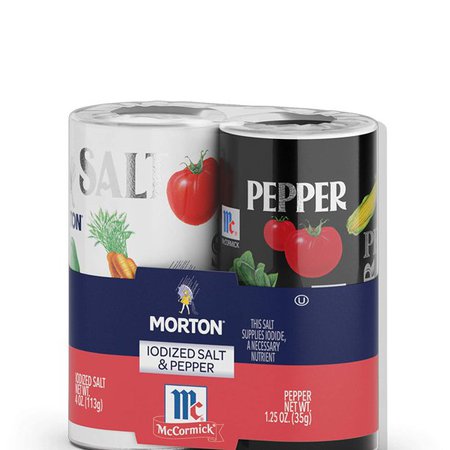 Morton Iodized Salt and Pepper Shakers, 5.25 Oz Shaker Set (Pack of 12) - Walmart.com