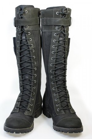 Timberland Earthkeepers Atrus Snap Black Womens Leather Knee High Boots 26635 | TOWER London