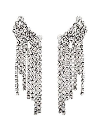 Isabel Marant silver-tone Fringed Crystal Earrings - Farfetch
