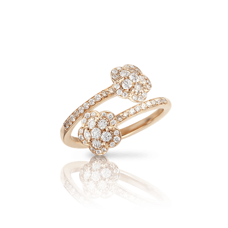 18k Rose Gold Figlia dei Fiori Ring with White and Champagne Diamonds, Pasquale Bruni
