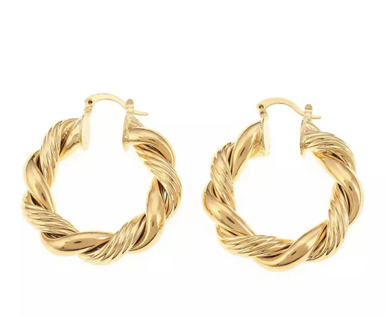 Twisted gold hoop