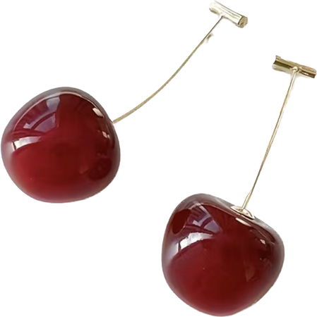 New Trendy Western Style Red Cherry Earrings Female Princess Earrings Temperament Sweet Versatile Stud Earrings
