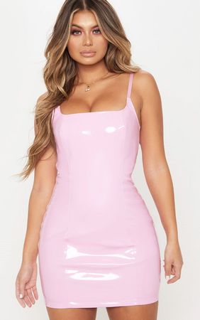 Baby Pink Pu Dress | Dresses | PrettyLittleThing