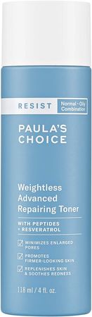 Amazon.com: Paula's Choice Resist Weightless Advanced Repairing Toner, Niacinamide & Hyaluronic Acid, Wrinkles & Large Pores, Oily Skin, 4 Ounce : Beauty & Personal Care