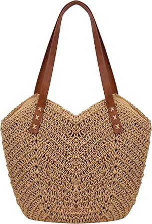Amazon.com: Monanoat Straw Large Tote Bag Shoulder Bag for Women Straw Handbag Vintage Handwoven Bag Summer Beach Bag : Clothing, Shoes & Jewelry