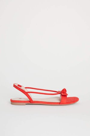 Sandals with Bow - Red