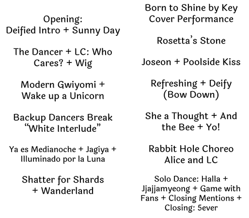 Dei5 New Orleans Performance List | Medianoche World Tour