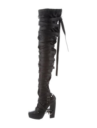 Nicholas Kirkwood x Rodarte Bondage Thigh-High Boots - Shoes - NICRD20029 | The RealReal