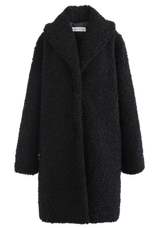 Feeling of Warmth Faux Fur Longline Coat in Black - Retro, Indie and Unique Fashion