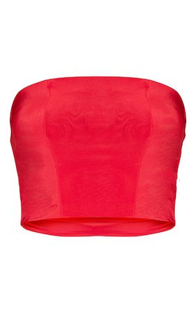 Helsa Red Slinky Bandeau Crop Top | PrettyLittleThing USA