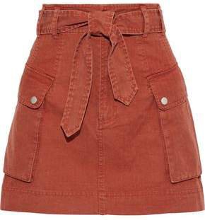Belle Belted Cotton Mini Skirt