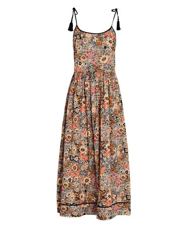 The Great The Tassel Tie Floral Cotton Maxi Dress | INTERMIX®