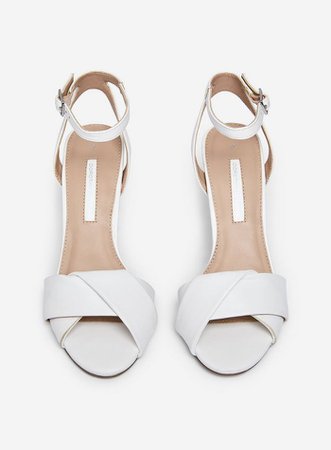 White ‘Beth’ Origami Heeled Sandals | Dorothy Perkins white