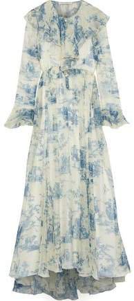 Ruffled Printed Silk-chiffon Maxi Dress