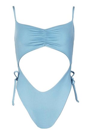 Ruched Front Cutout Swimsuit | Boohoo