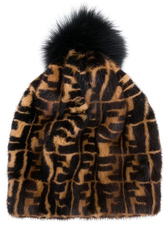 Fendi Logo Fur Beanie | Farfetch.com