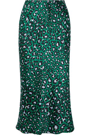 Olivia von Halle | Isla leopard-print silk-satin midi skirt | NET-A-PORTER.COM