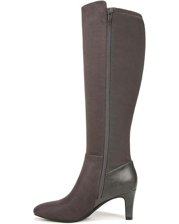 Amazon.com | LifeStride Womens Gracie-WC Wide Calf High Heeled Boots Stone Grey Wide Calf 9 M | Knee-High