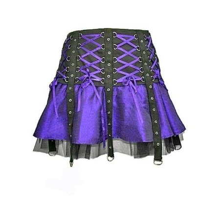 black and purple mini skirt