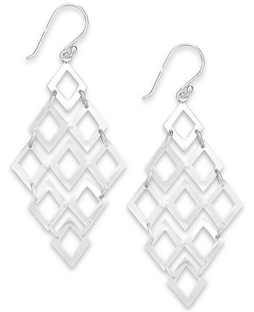 Giani Bernini Diamond-Shaped Chandelier Earrings in Sterling Silver, Created for Macy's & Reviews - Fashion Jewelry - Jewelry & Watches - Macy's