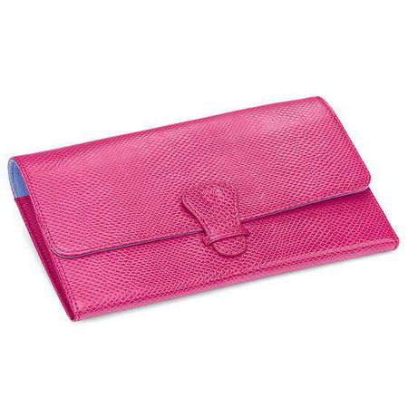 Classic Travel Wallet in Raspberry Lizard | Aspinal