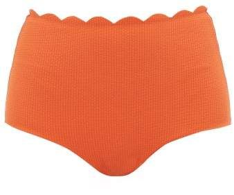 Palm Springs Scallop Edge High Rise Bikini Briefs - Womens - Orange