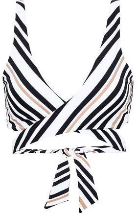 Vista Metallic Striped Wrap Bikini Top