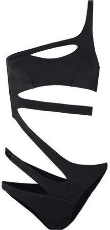 Lexxi One-shoulder Cutout Swimsuit - Black