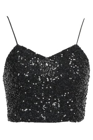 Black Archer cropped sequined stretch-mesh top | Sale up to 70% off | THE OUTNET | ALICE + OLIVIA | THE OUTNET