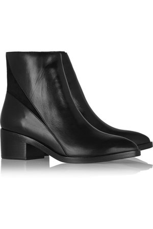 Sigerson Morrison Scarlett suede-paneled leather ankle boots