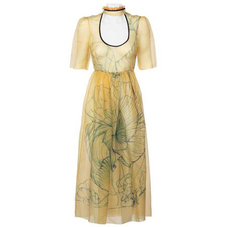 Prada James Jean Fairy Runway Yellow Silk Dress, 2008 For Sale at 1stdibs