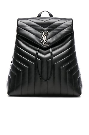 Saint Laurent Medium Supple Monogramme Loulou Backpack in Black | FWRD