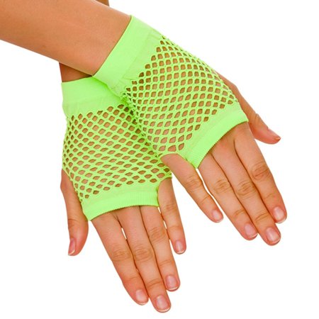 80s Short Fishnet Gloves - Neon Yellow - £0.99 - Luvyababes