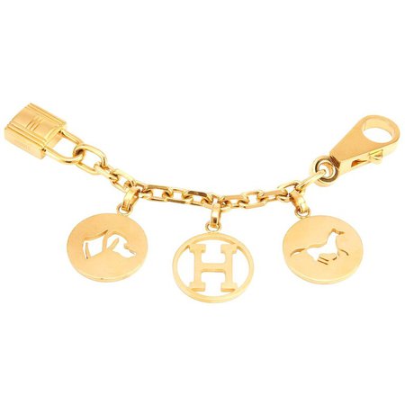 Hermes Charm Gold Breloque Horse Dog H for Birkin and Kelly Bag $6,950.00