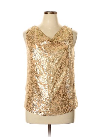 J. Crew 100% Silk Metallic Gold Sleeveless Silk Top Size 12 - 78% off | thredUP
