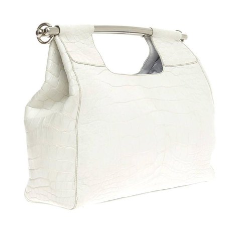Prada White Alligator Skin Handbag For Sale at 1stdibs