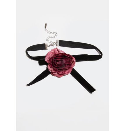 Velvet Roses Choker Black Burgundy dusty rose | Dolls Kill