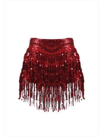 Red sequence shorts/skirt