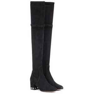 Rockstud suede over-the-knee boots