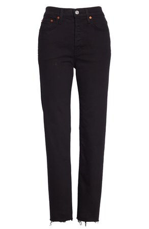 Re/Done Originals High Waist Stovepipe Jeans (Faded Black 85) | Nordstrom