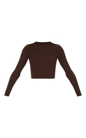 CHOCOLATE LONG SLEEVE KNITTED TOP